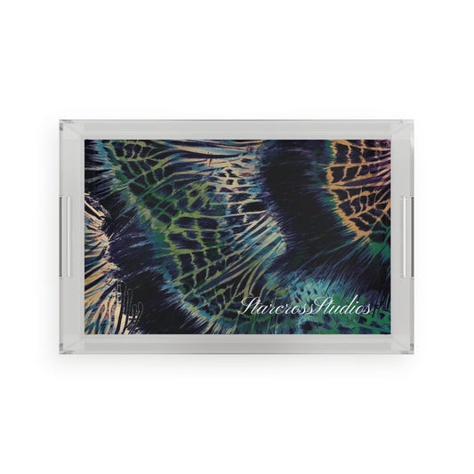'Peacock' Acrylic Tray